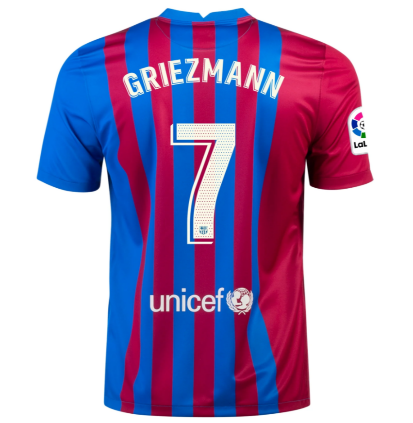 2021/22 Barcelona Home Kit Soccer Jersey with ANTOINE GRIEZMANN 7 printing